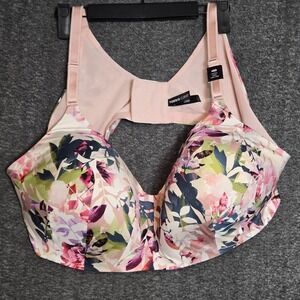 TORRID‎ CURVE Bra Pink Floral 360 BACK SMOOTHING WIREFREE Lightly Lined 48D NEW